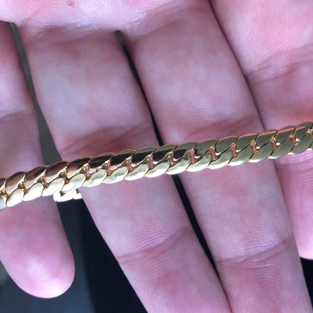 14k gold filled Cuban bracelet 7mm stamped